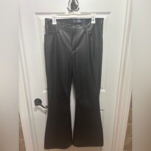 Hollister Co. High-Rise Flare Black Leather Pants
